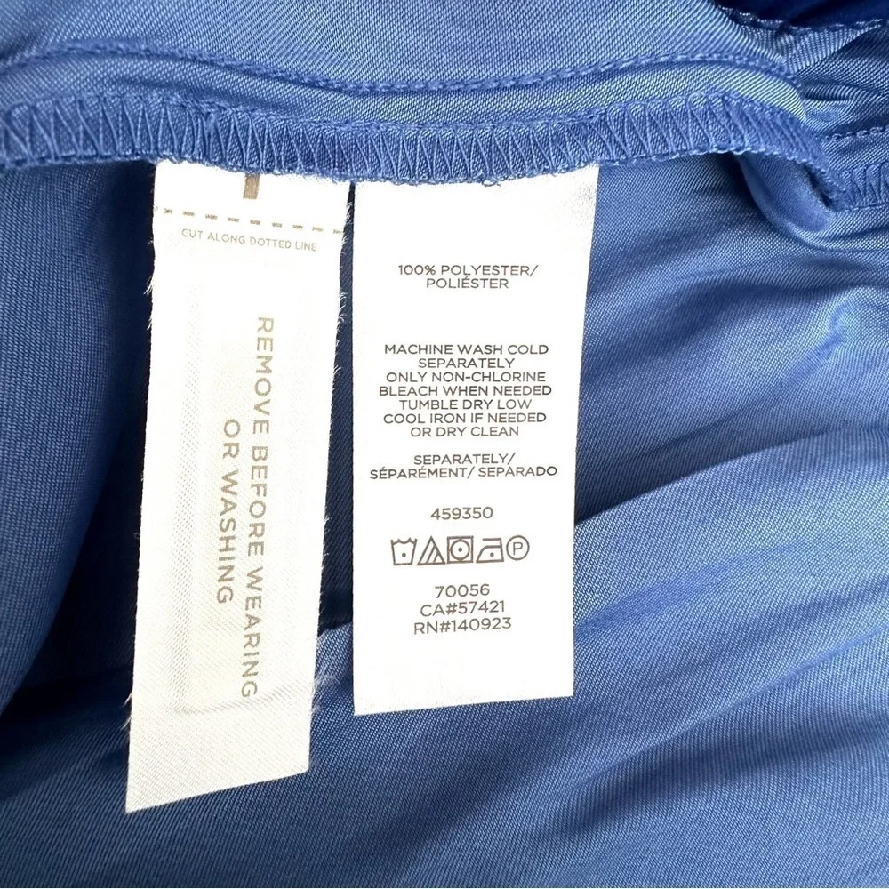 Loft Bright Blue Rounded Hemline Midi Skirt Size Large - Picture 6 of 6